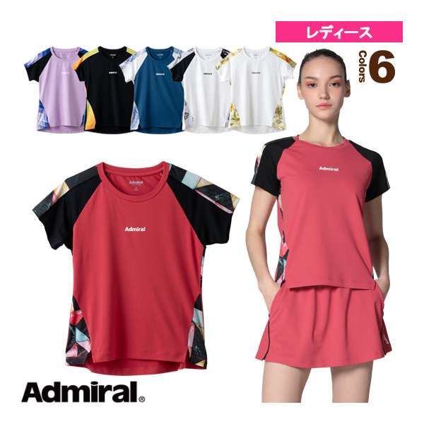 [アドミラル(Admiral) ウェア（レディース）]グラフィックショルダーラインショートスリーブTシャツ／レディース（ATLA307）