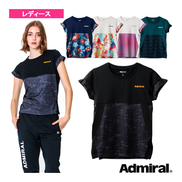 [アドミラル(Admiral) ウェア（レディース）]サイドクロススリットグラフィックTシャツ／レディース（ATLA330）
