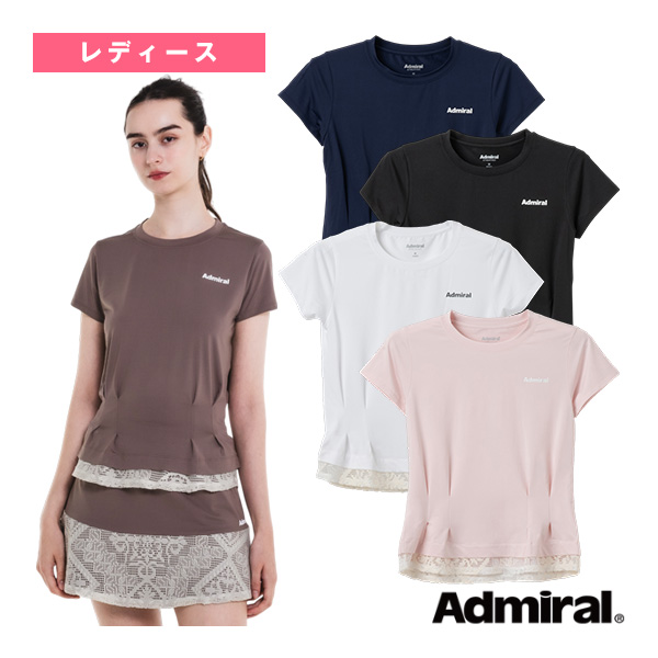 [アドミラル(Admiral) ウェア（レディース） ]レースヘムタックフレアTシャツ レディース ATLA615