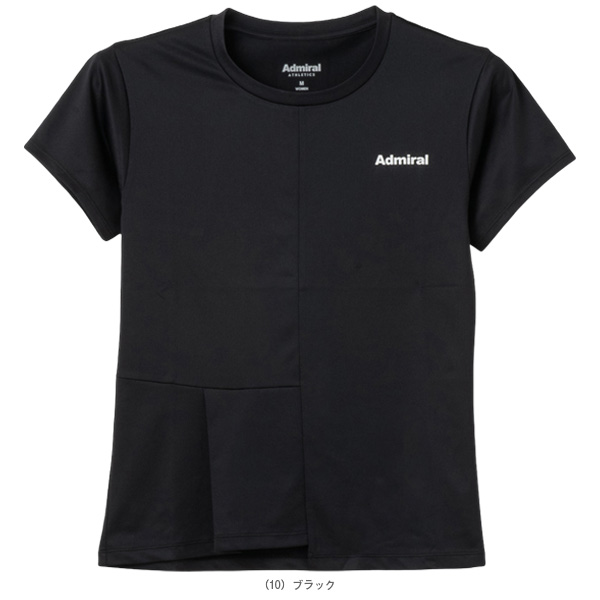 Admiral テニスシャツ　ブラック アドミラル(Admiral) ウェア（レディース） ]ワンサイドタックTシャツ