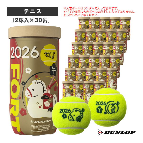 [ダンロップ ボール ]2025年11月下旬【予約】FORT 2球入（フォート） 干支ボール 2026年午 『2球入×30缶』DFF26ETOYL2TIN