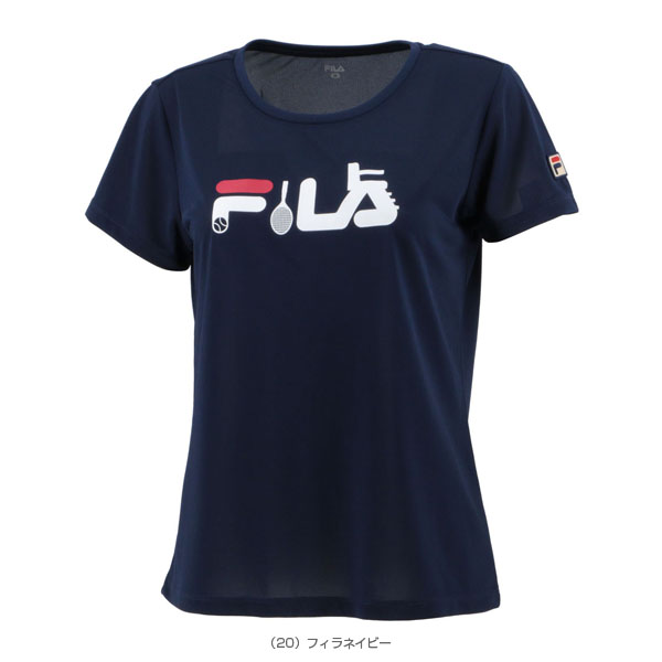 FIL-VL2652-20-M FILA(フィラ) レディース グラフィックTシャツ（フィラネイビー・サイズ：M） FILA TENNIS