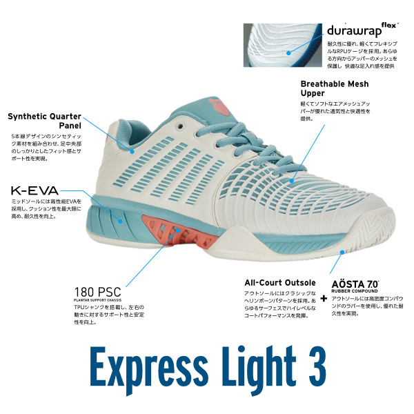 [K-SWISS シューズ]エクスプレスライト3／Express Light 3／レディース（KS98562143WT）