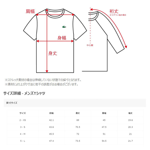 [ラコステ ウェア（メンズ/ユニ）]Tシャツ／メンズ（TH5197-10）