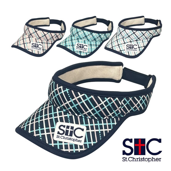 [セントクリストファー アクセサリ・小物 ]スクエアーチェックプリーツバイザー STC-BFA4010