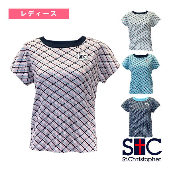 [セントクリストファー ウェア（レディース） ]スクエアーチェックプリーツシャツ レディース STC-BFW2051