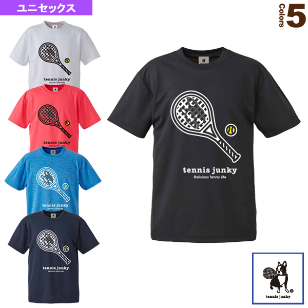 [テニスジャンキー ウェア（メンズ/ユニ）]ラケット犬＋1／ドライTシャツ／ユニセックス（TJ19002）